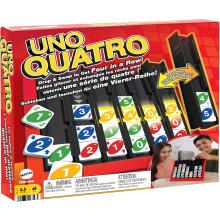 Mattel Games UNO Quatro, Family Board Game for Kids and Adults for Family Game Night, Tile GameEngaging Gift for Kids, 2 to 4 Player, Ages 7 and Up
