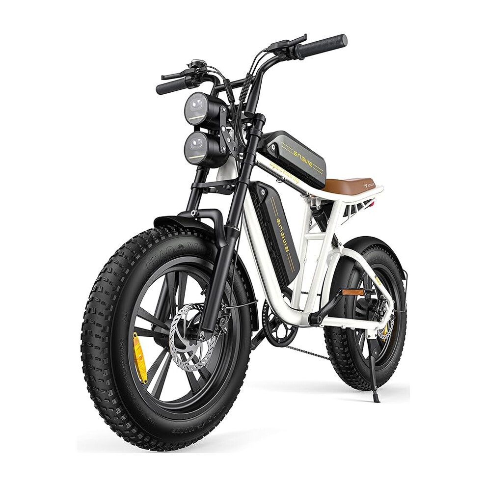 ENGWE M20 Electric Bike for Adults - 1000W 28mph(Dual Battery)(White)