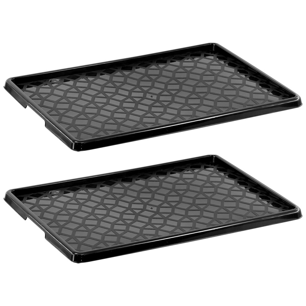 GEEZY Plastic Shoe Tray Home Muddy Boots Dirty Wellies Indoor Outdoor Plants Pets 2Pc