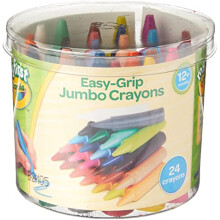 CRAYOLA Jumbo Crayons -Assorted Colours (Pack of 24) Easy-Grip Colouring Crayons Perfect for Toddlers Hands, Ideal for Kids Aged 12+ Months
