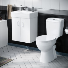 Nes Home 450mm Wall Hung Basin Vanity Unit & Close Coupled Toilet Set