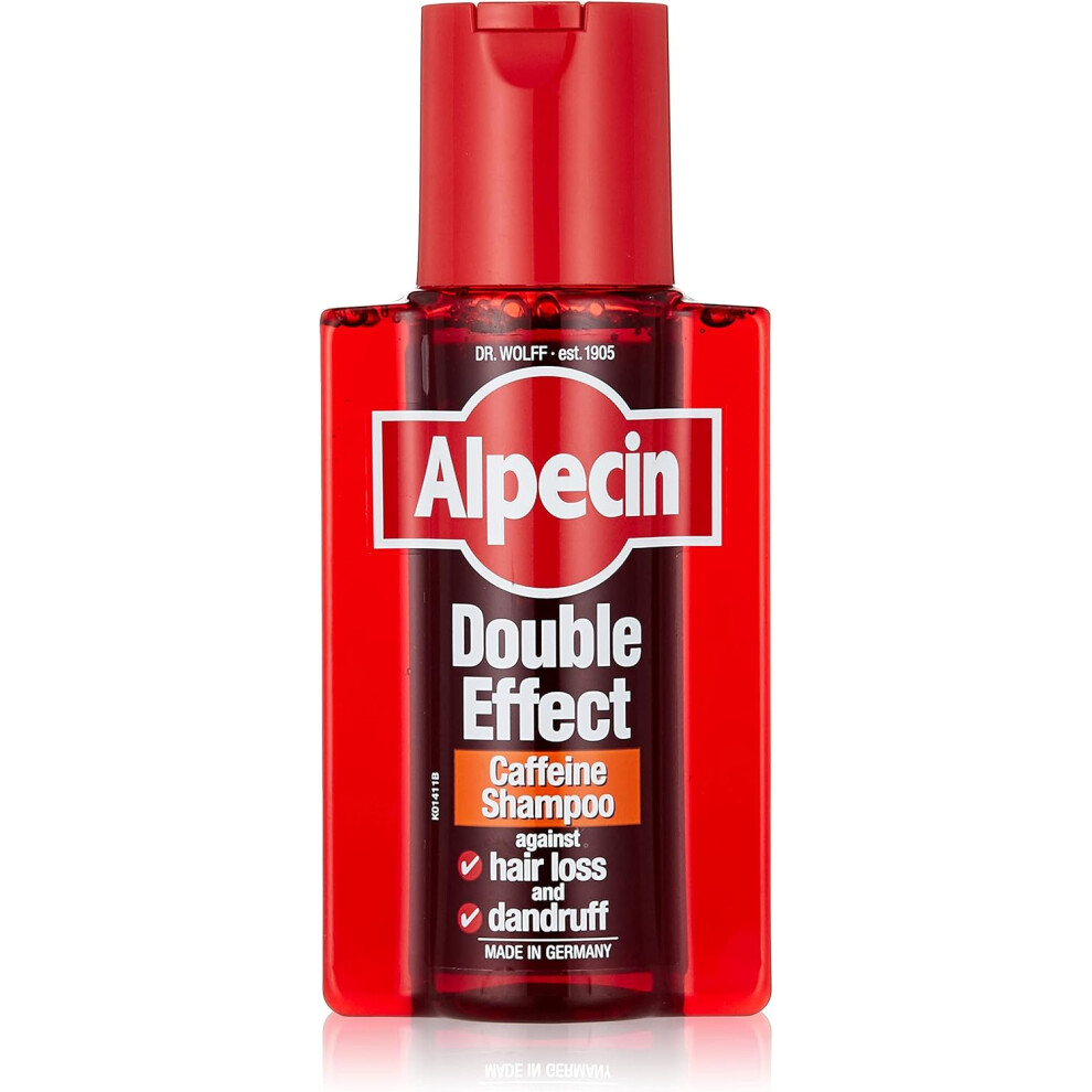 Alpecin Double Effect Caffeine Shampoo Anti Dandruff & Natural Hair Growth Double-Effect Enhance The Resilience of the Scalp & Gently 200ml