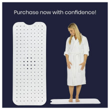 (40x100 cm, White) Extra Large Bath Mat Non Slip Bathroom Shower Mats