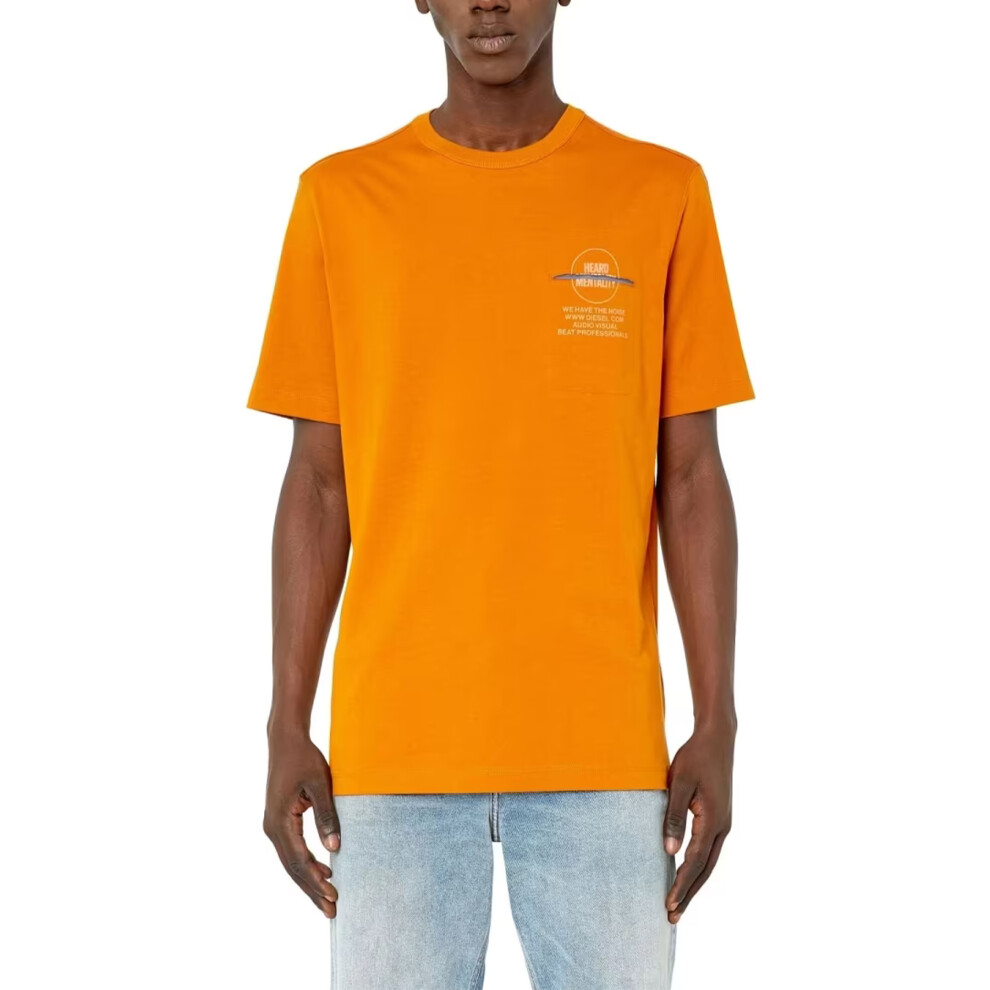 (Orange, XL) DIESEL T POUCH Mens T Shirts