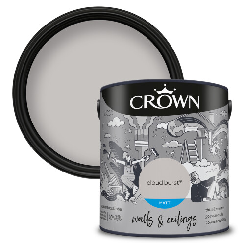 Crown (Cloud Burst) Crown Matt Paint Emulsion Walls & Ceilings 2.5L