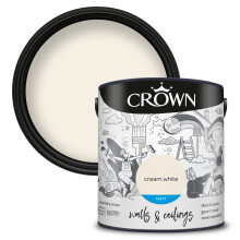 (Cream White) Crown Matt Paint Emulsion Walls & Ceilings 2.5L