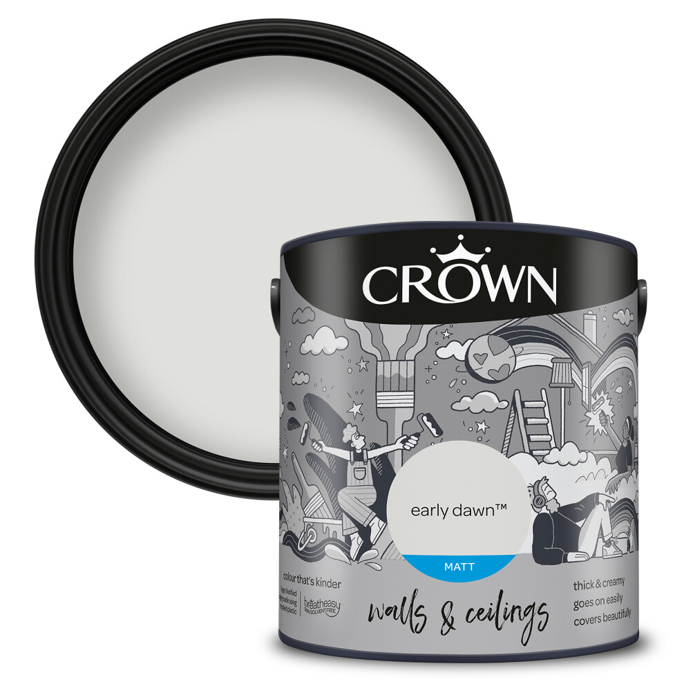 Crown Walls & Ceilings Matt Emulsion Paint 2.5L Early Dawn - Image 7