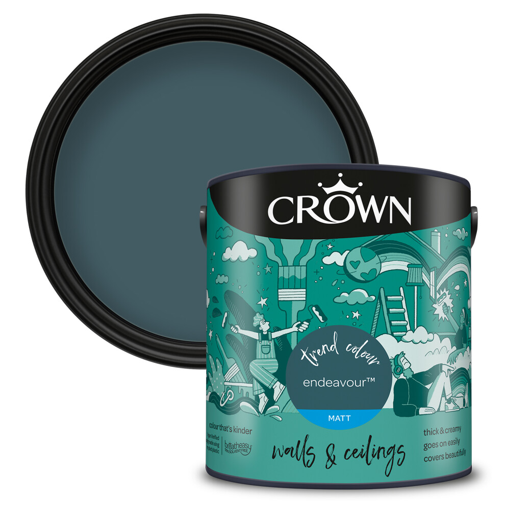 (Endeavour) Crown Matt Paint Emulsion Walls & Ceilings 2.5L 5010131582400
