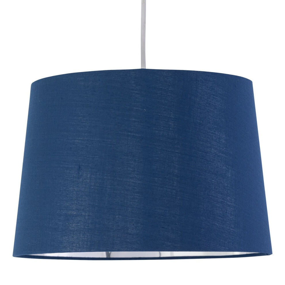 Zoey - Navy Blue with Silver Inner 28cm Easy Fit Pendant or Lamp Shade