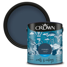 (Midnight Navy) Crown Matt Paint Emulsion Walls & Ceilings 2.5L