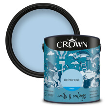 (Powder Blue) Crown Matt Paint Emulsion Walls & Ceilings 2.5L