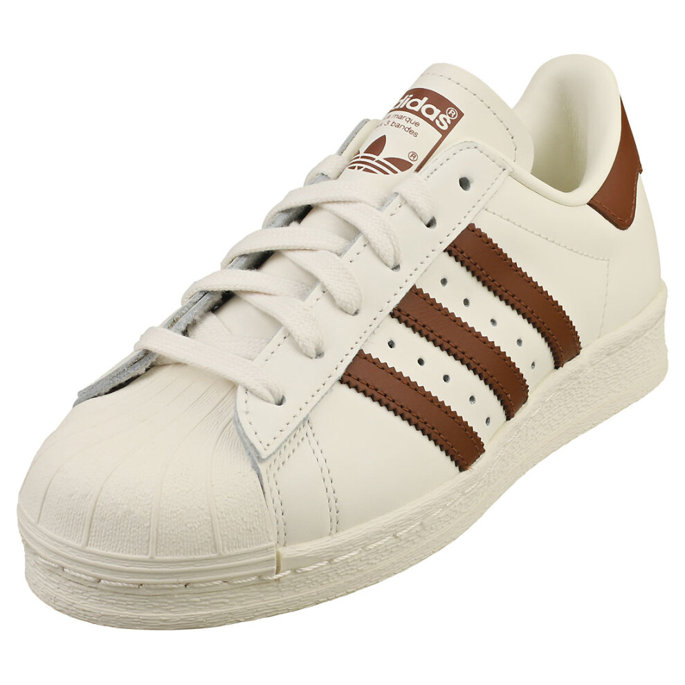 (4) adidas Superstar 82 Womens Fashion Trainers in White Brown