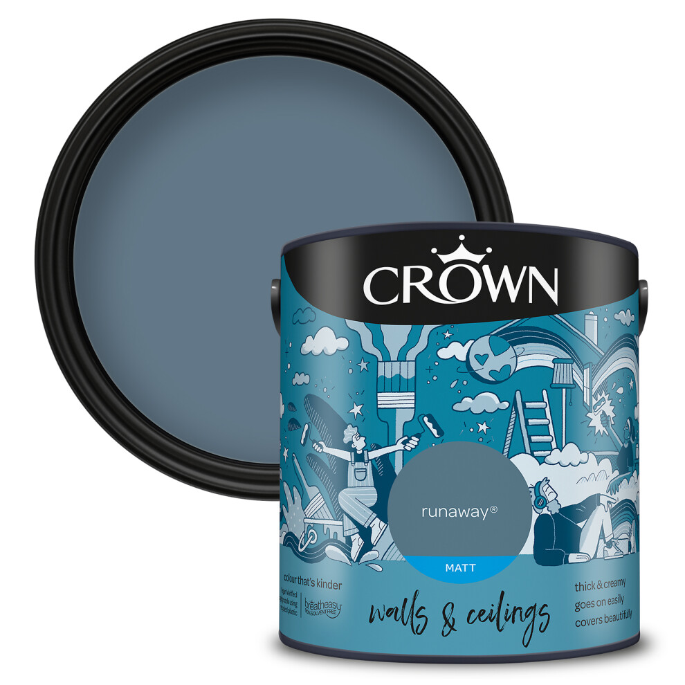 Crown (Runaway) Matt Paint Emulsion Walls & Ceilings 2.5L Not,Specified