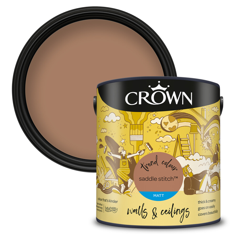 (Saddle Stitch) Crown Matt Paint Emulsion Walls & Ceilings 2.5L 5010131582592
