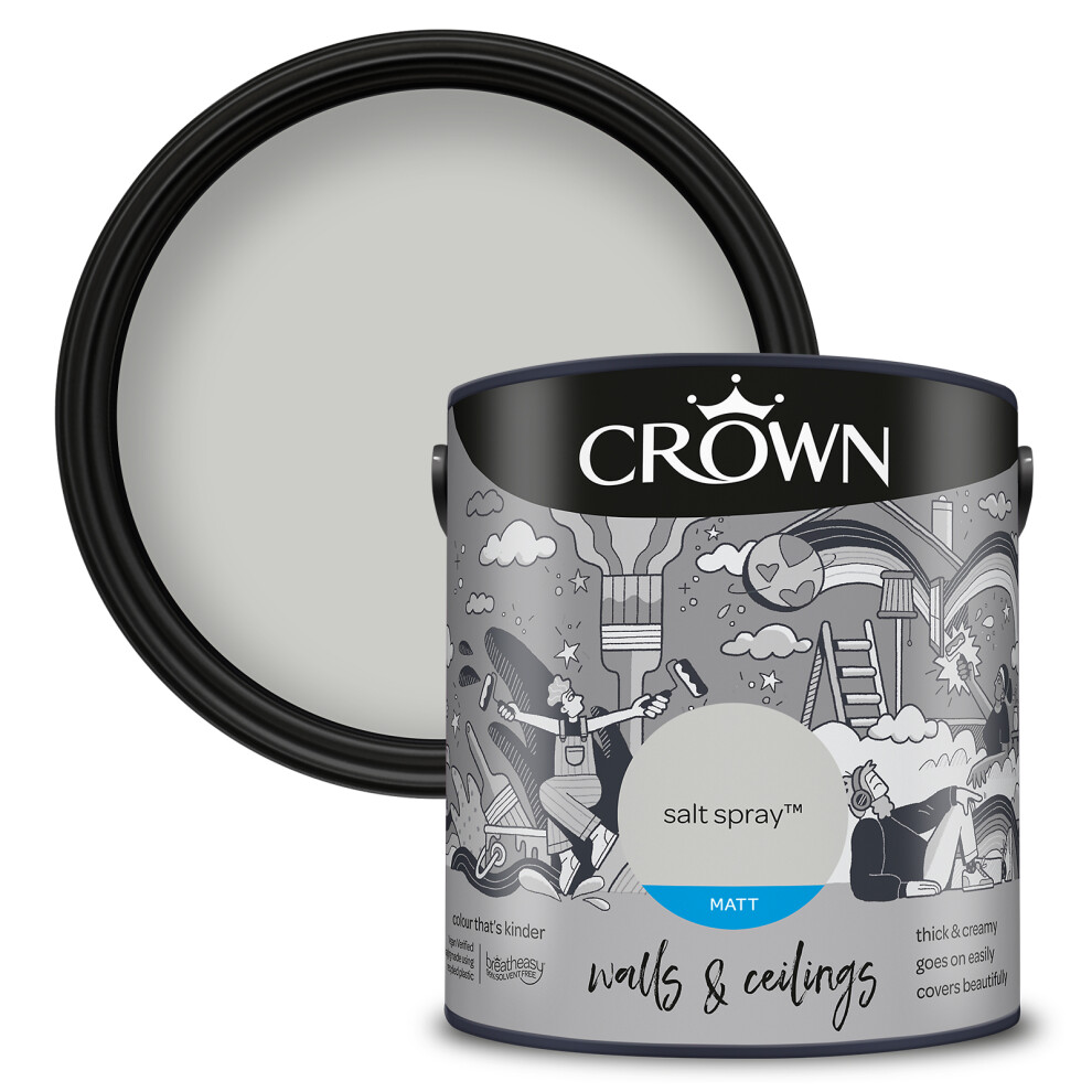 Crown (Salt Spray) Matt Paint Emulsion Walls & Ceilings 2.5L
