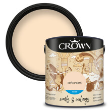 (Soft Cream) Crown Matt Paint Emulsion Walls & Ceilings 2.5L