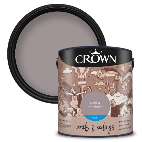 Crown (Spring Heather) Crown Matt Paint Emulsion Walls & Ceilings 2.5L