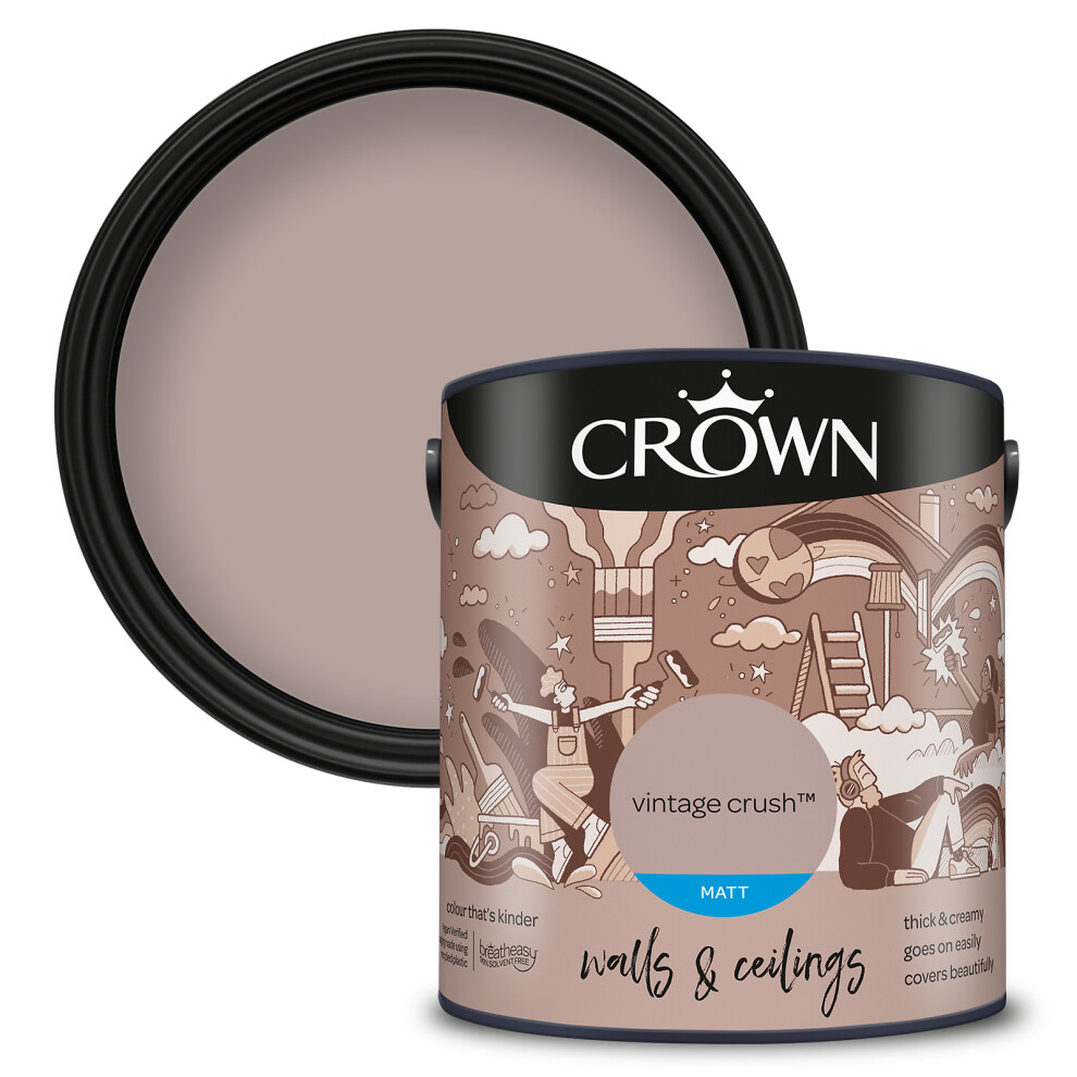 Crown (Vintage Crush) Matt Paint Emulsion Walls & Ceilings 2.5L