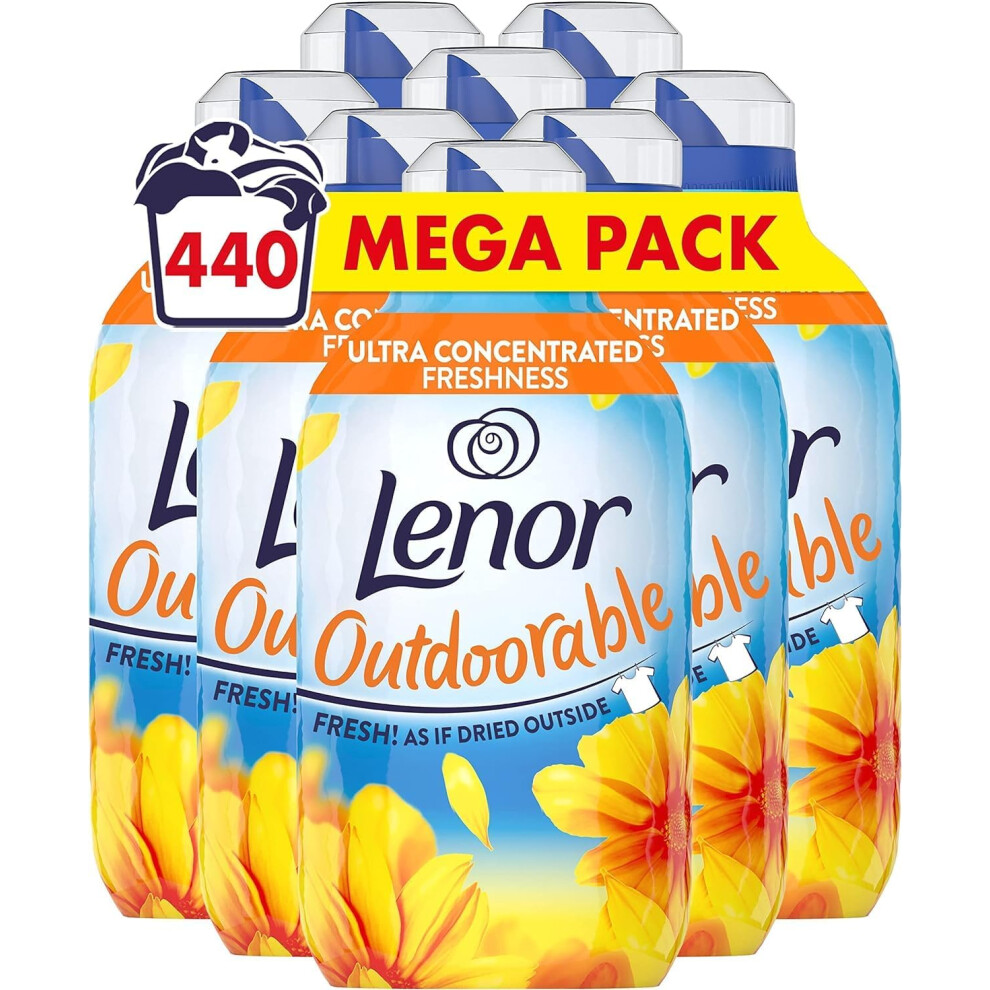 Lenor Outdoorable Fabric Conditioner, 440 Washes, 6.16 L (770 ml x 8),