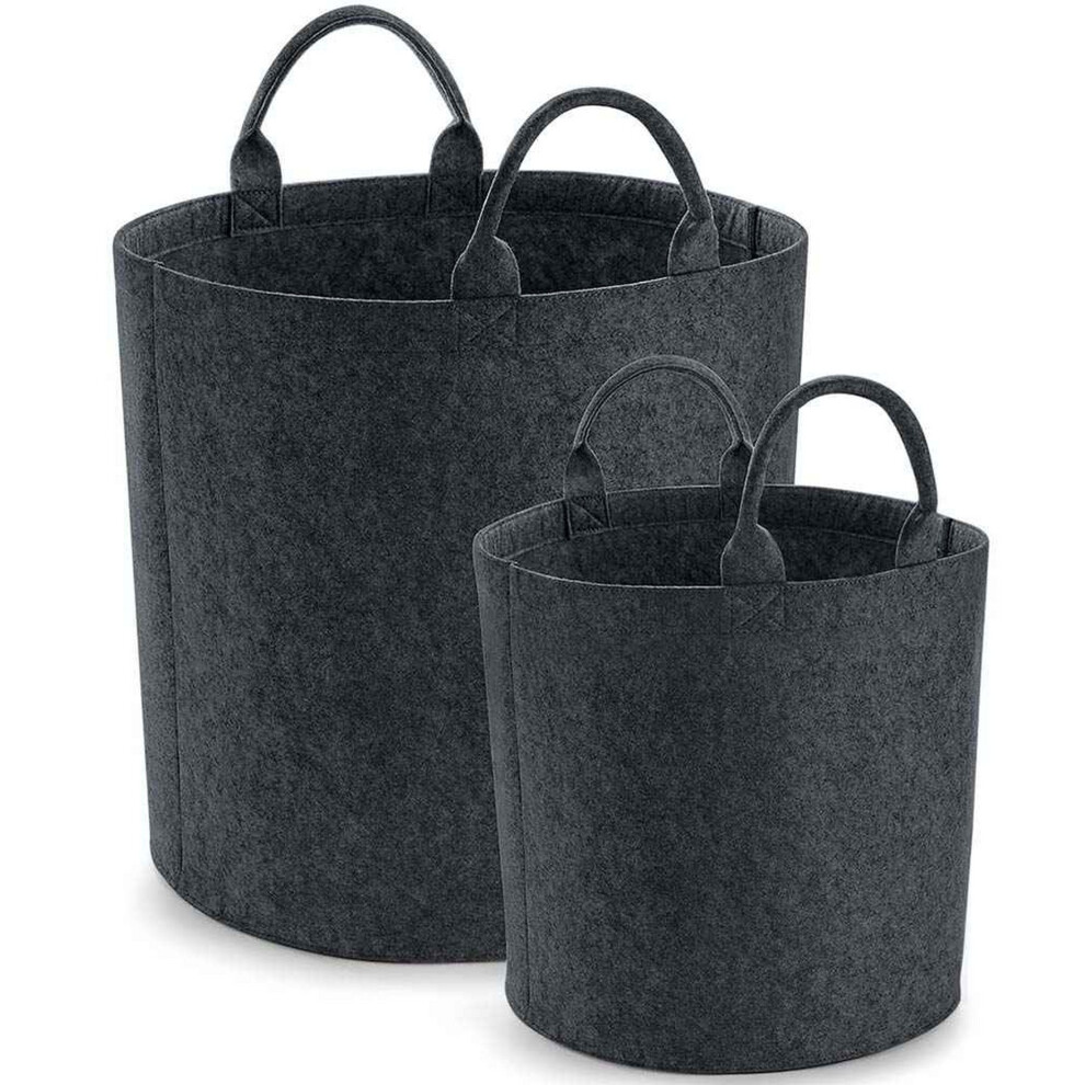 (30cm x 30cm, Charcoal Melange) Bagbase Felt Laundry Basket