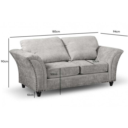 Canterbury Truffle Fabric 2 Seater Sofa 2