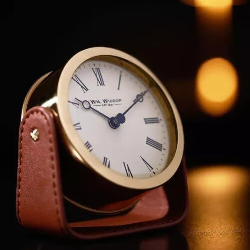 WM.Widdop. Gold Mantel Clock On Stand - W2942 1