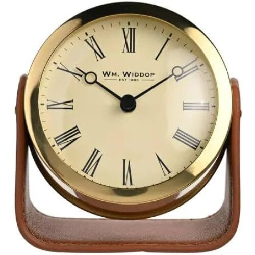 WM.Widdop. Gold Mantel Clock On Stand - W2942 2