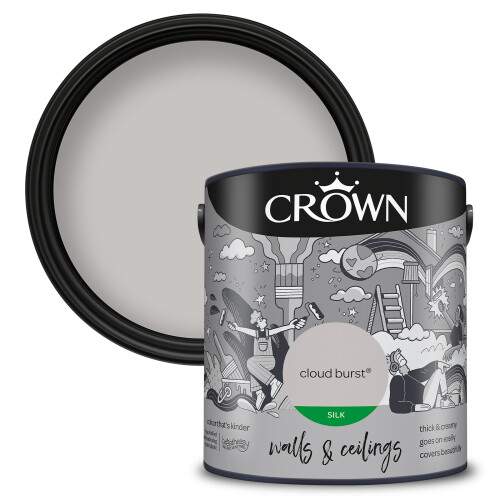 Crown (Cloud Burst) Crown Silk Paint Emulsion Walls & Ceilings 2.5L