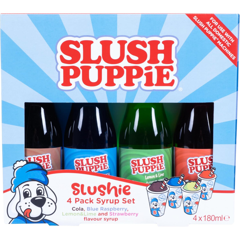 Slush Puppie Syrup Pack of 4 Assorted Flavours.