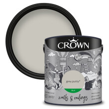 (Grey Putty) Crown Silk Paint Emulsion Walls & Ceilings 2.5L
