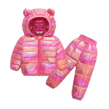 (Rose, 3-4Years) 2PCS Baby Kids Boy Girl Winter Jackets Coat +Pants