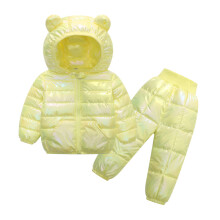 (Yellow, 2-3Years) 2PCS Baby Kids Boy Girl Winter Jackets Coat +Pants