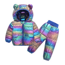 (Blue, 1-2Years) 2PCS Baby Kids Boy Girl Winter Jackets Coat +Pants