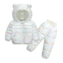 (White, 2-3Years) 2PCS Baby Kids Boy Girl Winter Jackets Coat +Pants