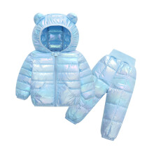 (Sky Blue, 2-3Years) 2PCS Baby Kids Boy Girl Winter Jackets Coat +Pants