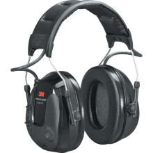 Fones de ouvido com faixa vertical fina 3M Peltor ProTac III MT13H220A - Isolamento acústico de 26 db - Preto