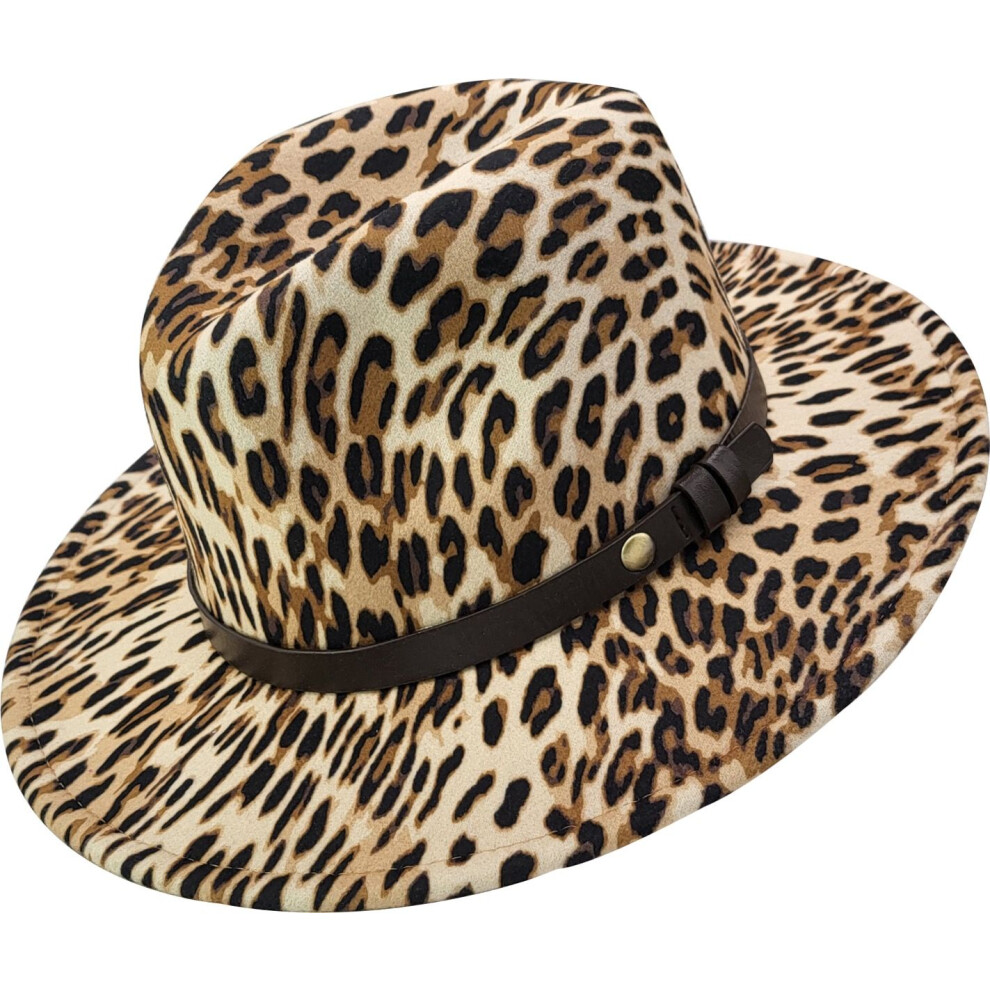 (Leopard Print) Classic Animal Print Fedora Hat- One size