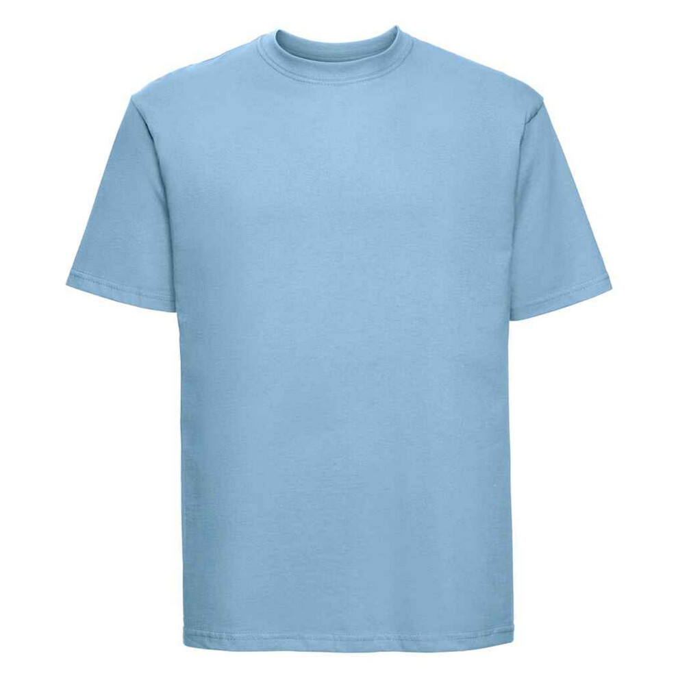 (M, Sky Blue) Russell Mens Ringspun Cotton Classic T-Shirt