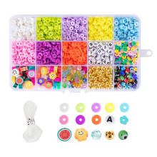 2000 Diy Elastic Rubber Bands Kit, Loom Ribbons With Storage Box, Beads For Bracelet Necklace Knitting Tool Toy For Girls Kids, Christmas Halloween G