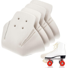 4 Pieces Artificial Leather Roller Skate Cap Protectors For Quad Roller Skatewhite