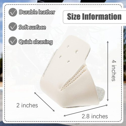 4 Pieces Artificial Leather Roller Skate Cap Protectors For Quad Roller Skatewhite 2
