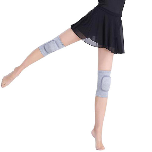 (Grey, S) 1 Pair  Dance Knee Pads Non-slip Softknee Protective Sleeve 2