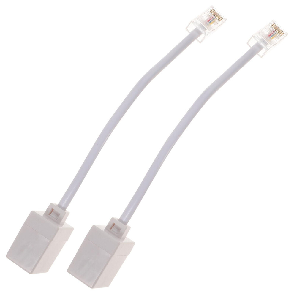 2Pcs Rj11 To Rj45 Adapter Telephone To Ethernet Adapter Phone To Ethernet Cable 9099488676914