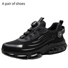 (Black, 39?Foot Length24.5cm/9.8in) Safety Shoes Trainers Mens Womens Lightweight Steel Toe Cap Work Boots Footwear