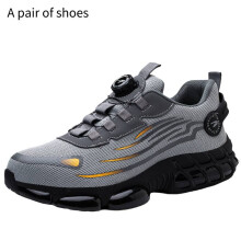 (Gray, 43?Foot Length26.5cm/10.43in) Safety Shoes Trainers Mens Womens Lightweight Steel Toe Cap Work Boots Footwear