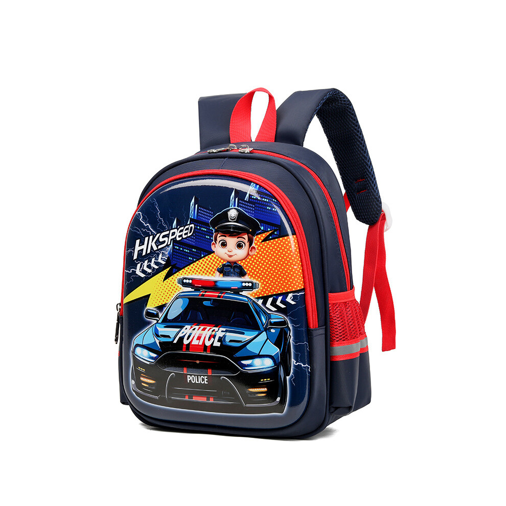 Rywolt (Police ) Adorable Cartoonthemed Boys Backpack Spacious Lightweight Breathable Nylon School Bag Dark