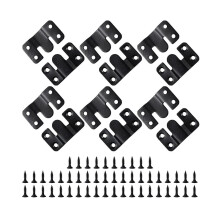 12pcs Black Mount Bracket Interlock Hanging Buckle Z Clips Headboard Wall Mounting Brackets With 48