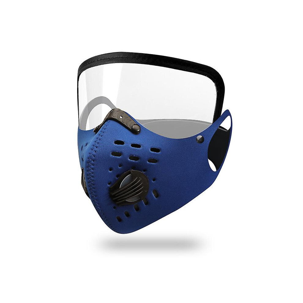 (Blue) Face Mask Cycling Breathing Mask Filter Live Bicycle Dust Mask With Protective Lens Mesh Breathable Fabric Anti-Fog 9099488801309