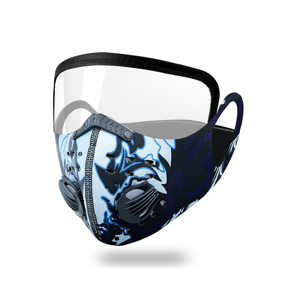(Dark Skull) Face Mask Cycling Breathing Mask Filter Live Bicycle Dust Mask With Protective Lens Mesh Breathable Fabric Anti-Fog 9099488801323