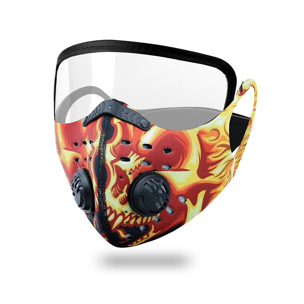 (Golden Skull) Face Mask Cycling Breathing Mask Filter Live Bicycle Dust Mask With Protective Lens Mesh Breathable Fabric Anti-Fog 9099488801385